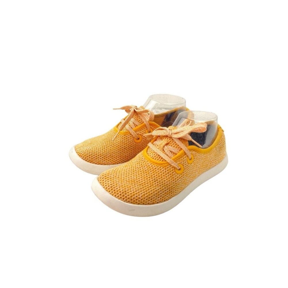 *Allbirds Comfort Mesh Shoe Womens 7 Yellow  Knit Wool Lace Up Running Sneaker